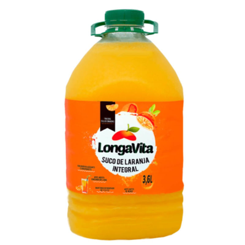 Suco Integral Laranja Longavita Galão 3,6 Litros