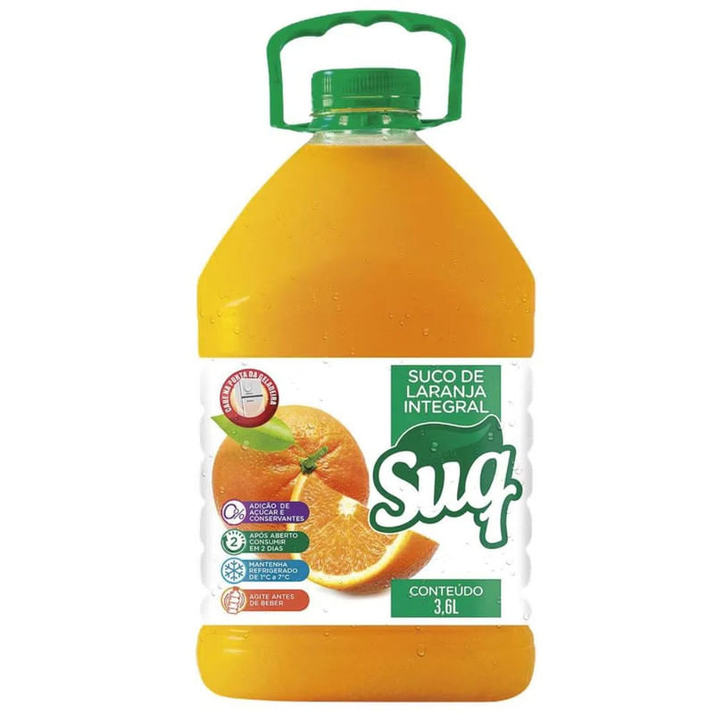 Suco Integral Laranja Suq Galão 3,6 Litros