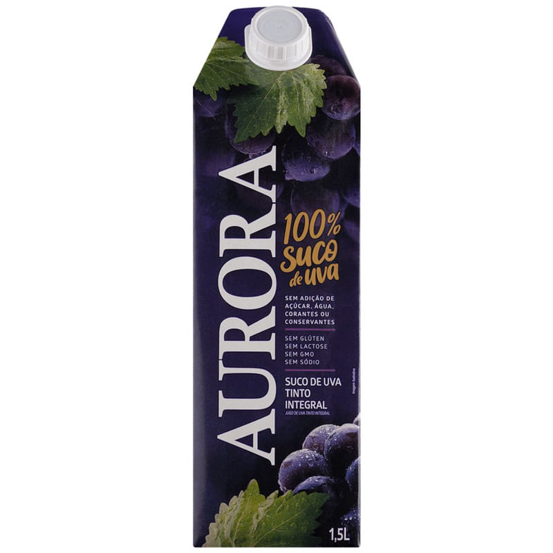 Suco Integral Uva Tinto Aurora 1,5 Litros