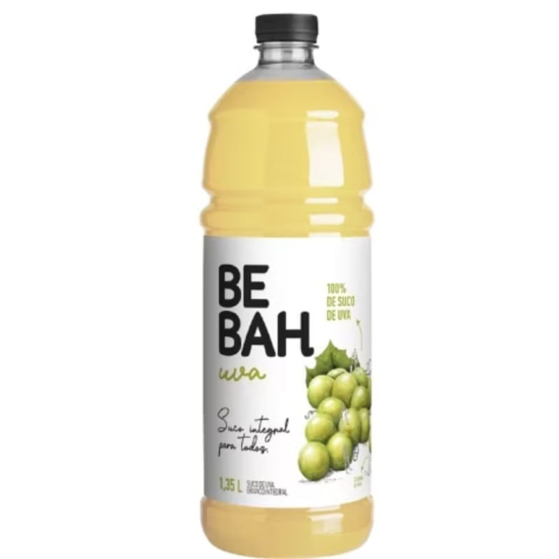 Suco Integral de Uva Branca Bebah Garrafa 1,35 Litros