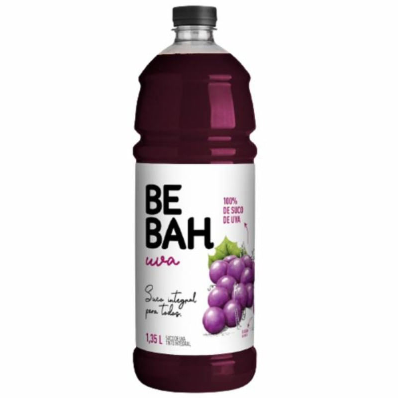 Suco Integral de Uva Tinto Bebah Garrafa 1,35 Litros