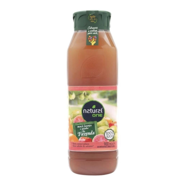 Suco Pronto Natural One Misto de Goiaba Maçã e Laranja Com 900ml