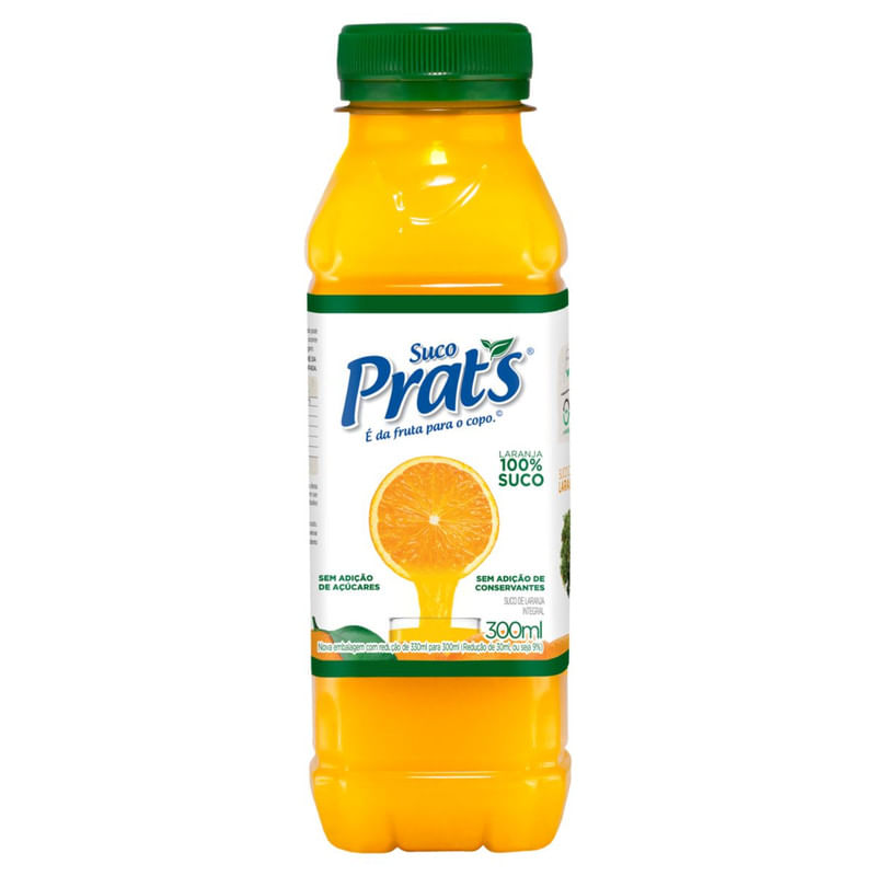 Suco de Laranja Integral Prat&apos;s Garrafa 300ml