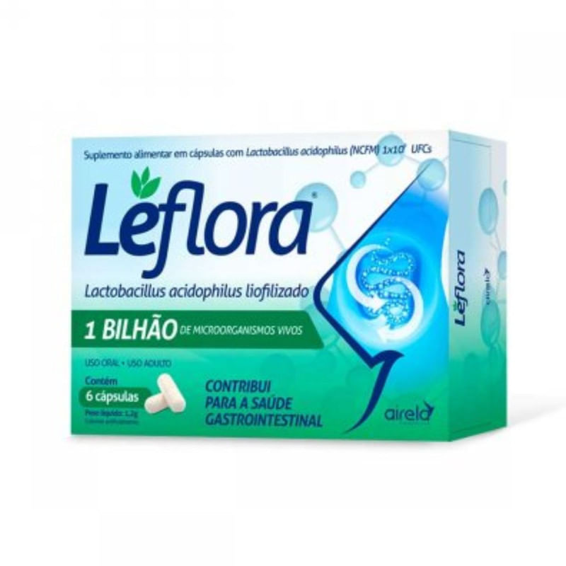 Suplemento Alimentar Leflora Lactobacilus Com 6 Comprimidos