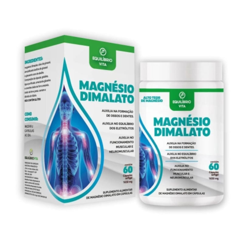 Suplemento Alimentar Magnésio Dimalato 1650mg Com 60 Comprimidos