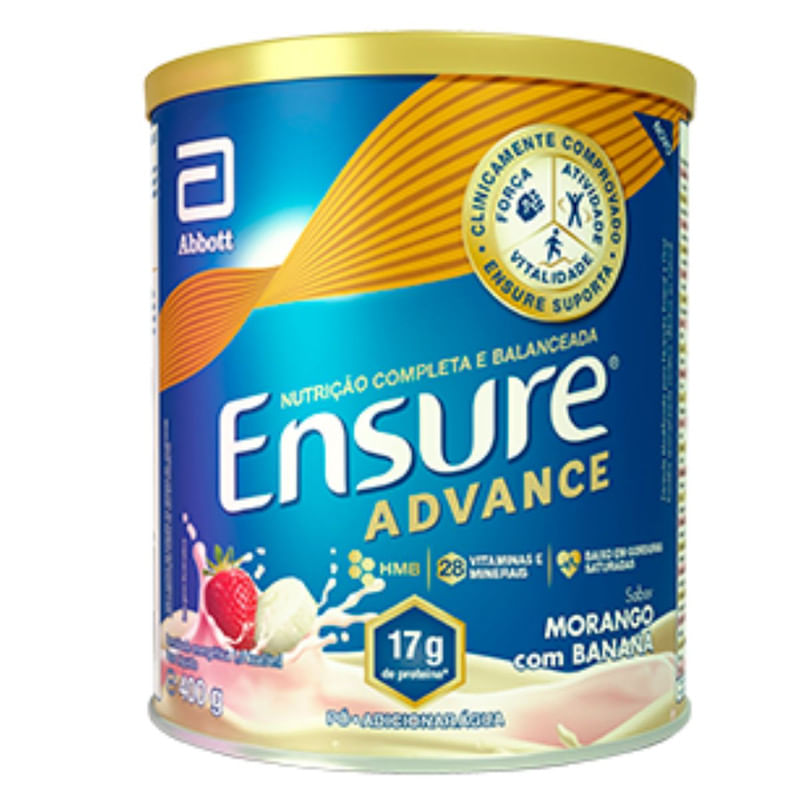 Suplemento Nutricional Ensure Advance Morango com Banana Lata 400g