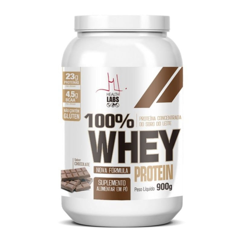 Suplemento Whey Health Labs Sabor Chocolate Pote 900g