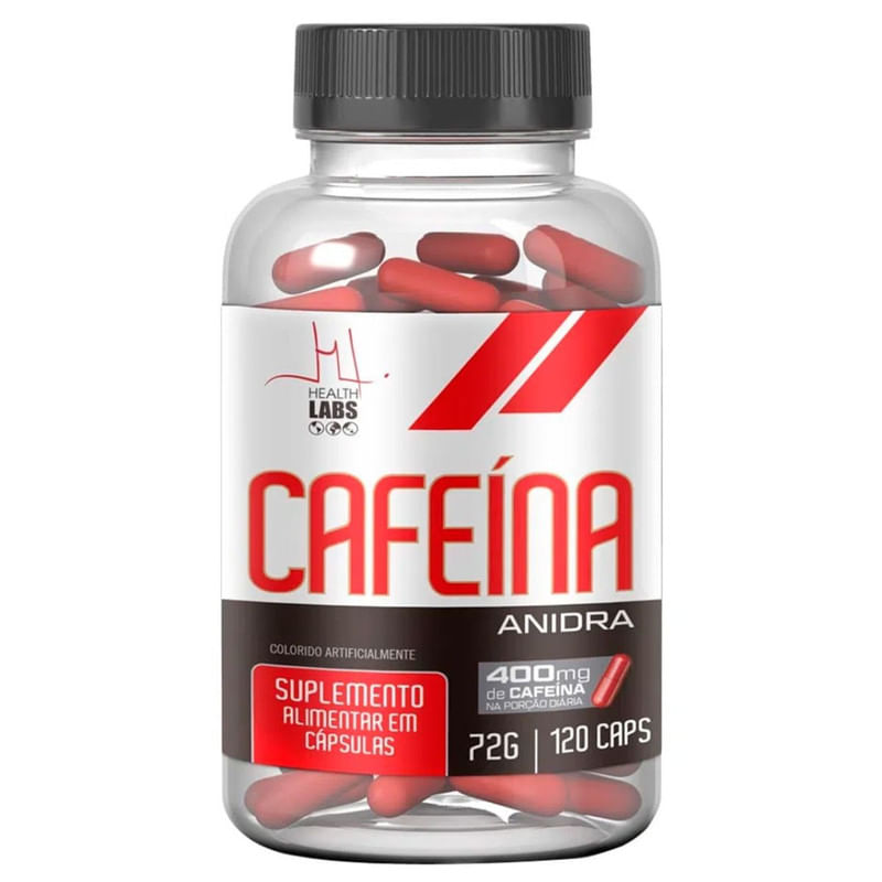 Suplemento de Cafeína Health Labs Frasco com 120 Cápsulas