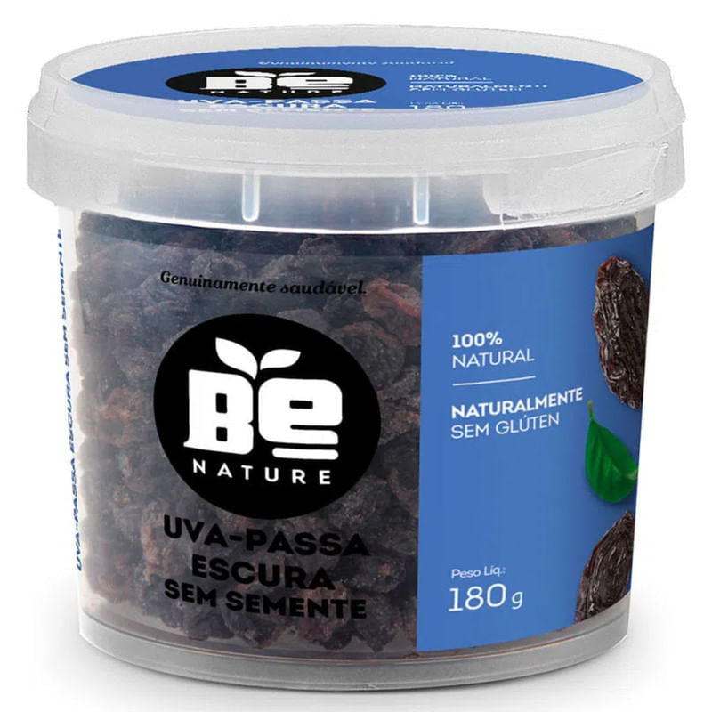 Uva Passa Escura sem Semente Be Nature Pote 180g