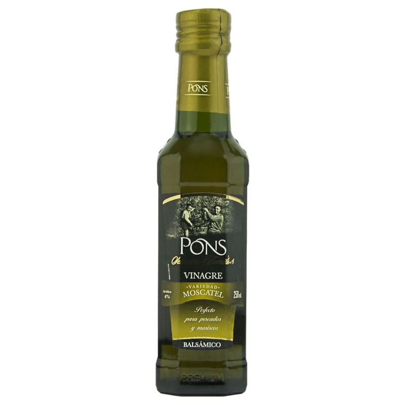 Vinagre Balsâmico Espanhol Pons Moscatel Acidez 6% Garrafa 250ml