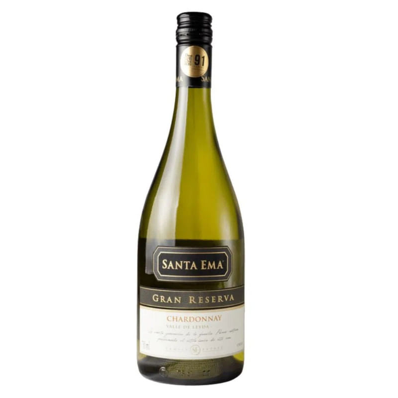 Vinho Branco Chileno Gran Reserva Chardonnay Santa Ema Garrafa 750ml