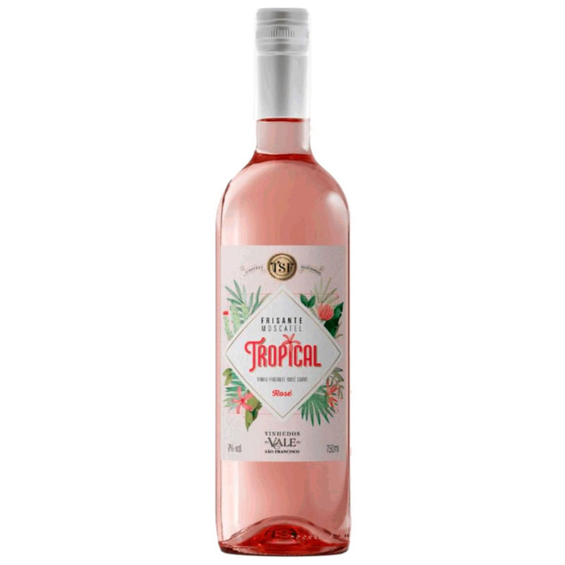 Vinho Rosé Suave Frisante Moscatel Tropical Vinhedos do Vale Garrafa 750ml