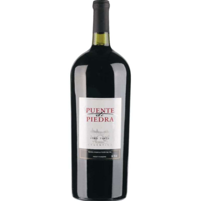 Vinho Tinto Argentino Fino Seco Puente de Piedra Fecovita Garrafa 1,5 Litros