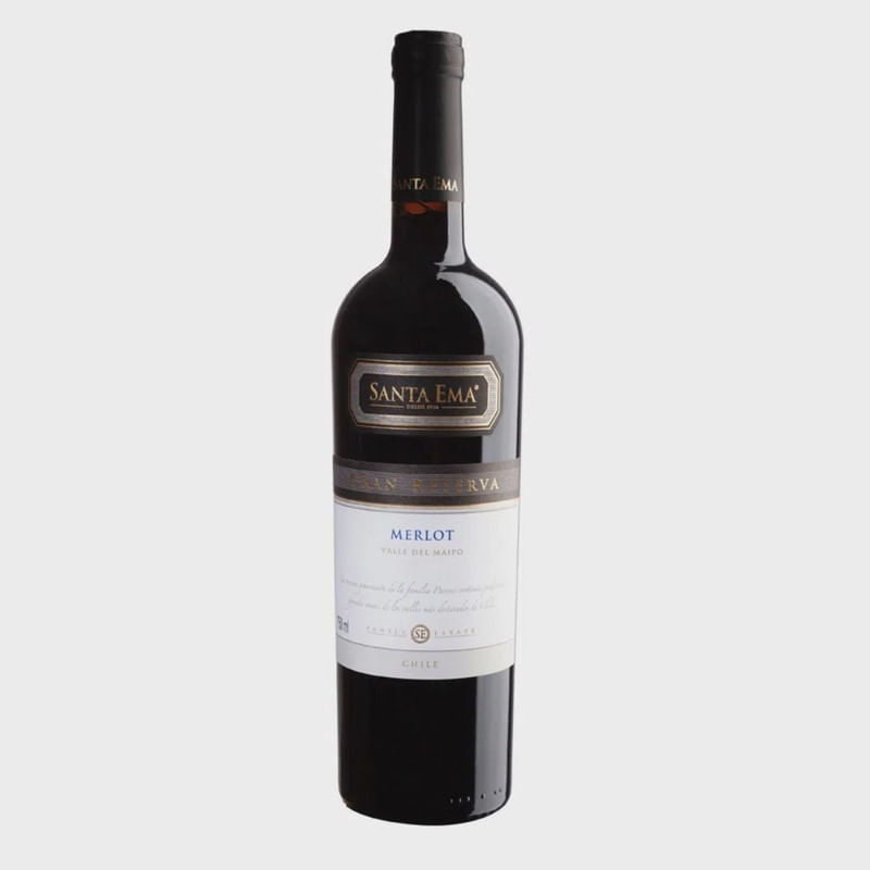 Vinho Tinto Chileno Santa Ema Gran Reserva Merlot Garrafa 750ml