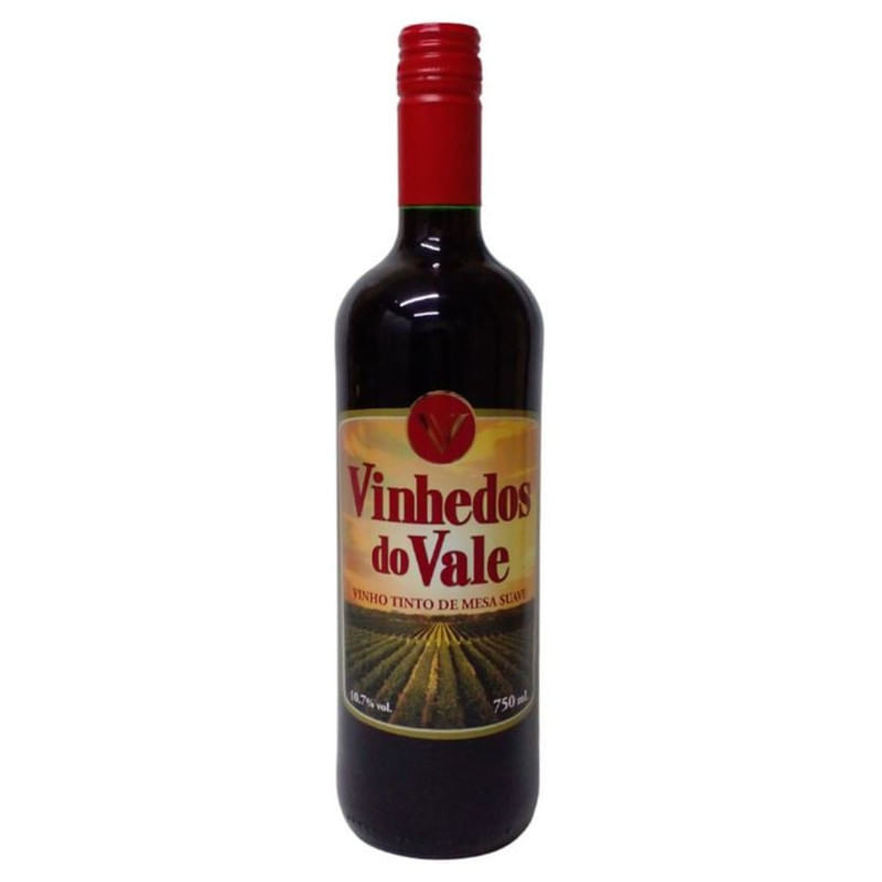 Vinho Tinto de Mesa Suave Vinhedos do Vale Garrafa 750ml