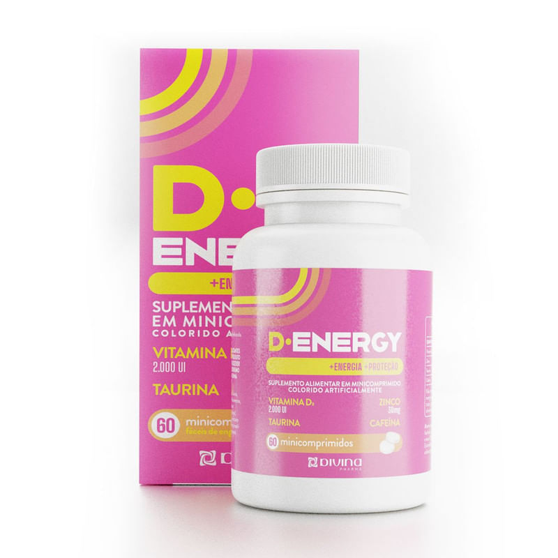 Vitamina D 2.000 UI + Zinco 30mg D-Energy Com 30 Comprimidos