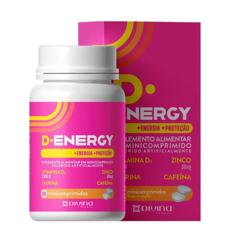 Vitamina D 2.000 UI + Zinco 30mg D-Energy Com 60 Comprimidos