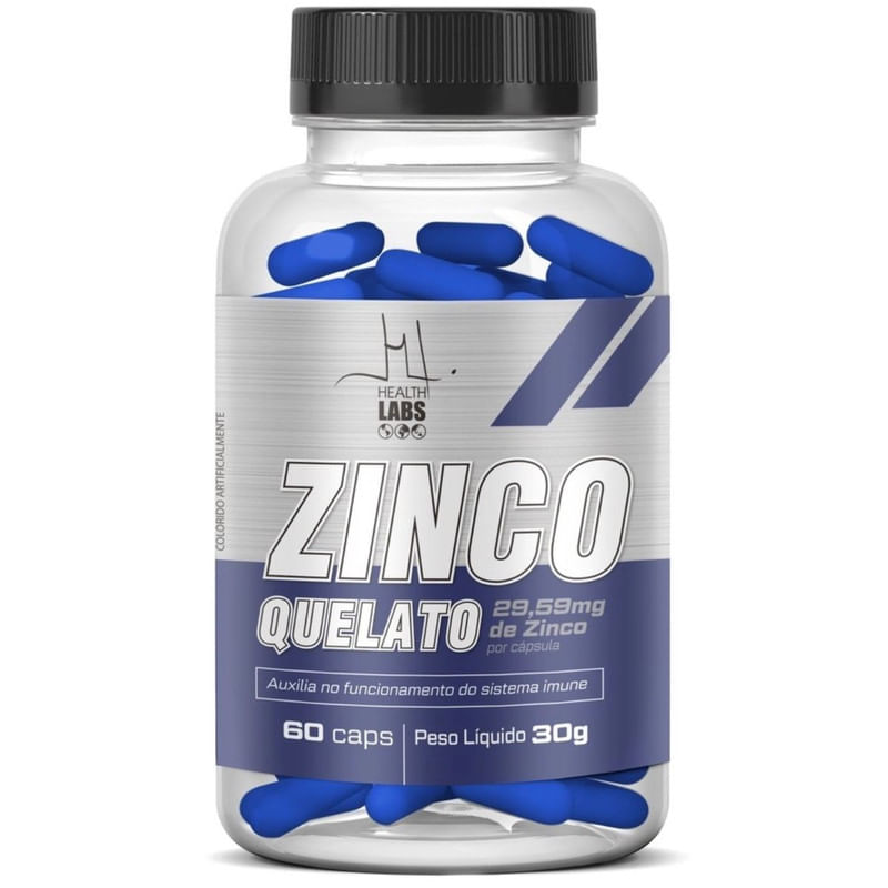 Zinco Quelato 29,59mg Com 60 Cápsulas