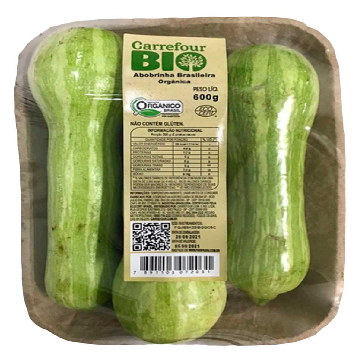 Abobrinha Brasileira Orgânico Carrefour Bio 600G