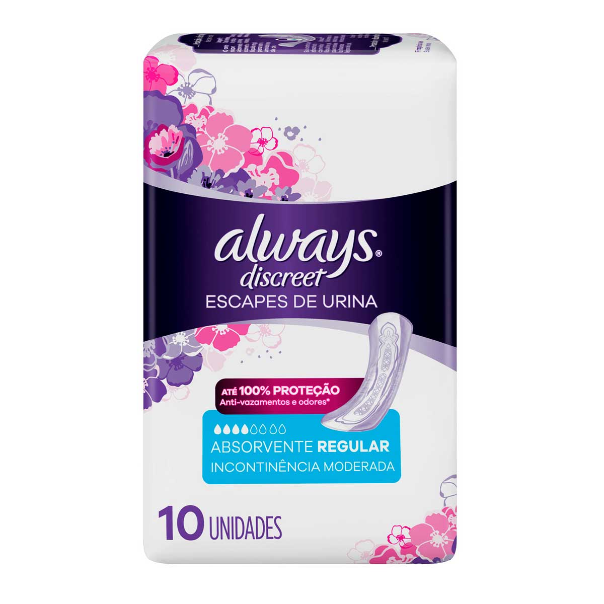 Absorvente Always Discreet Incontinência Urinária 10 Unidades