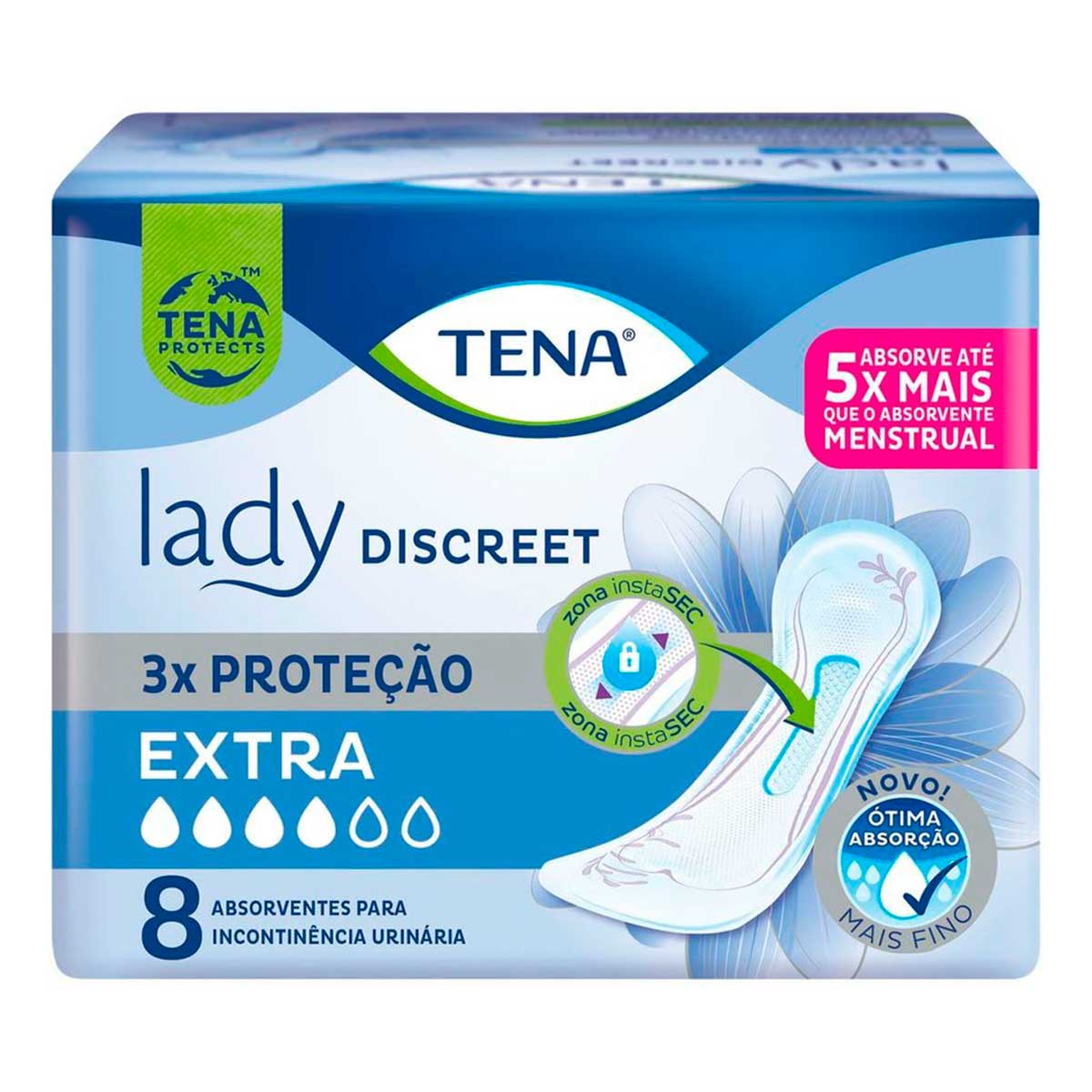 Absorvente para Incontinência Urinária Extra Tena Lady Discreet 8 Unidades