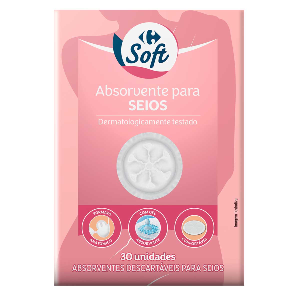 Absorvente para Seios Descartavél Carrefour 30 unidades