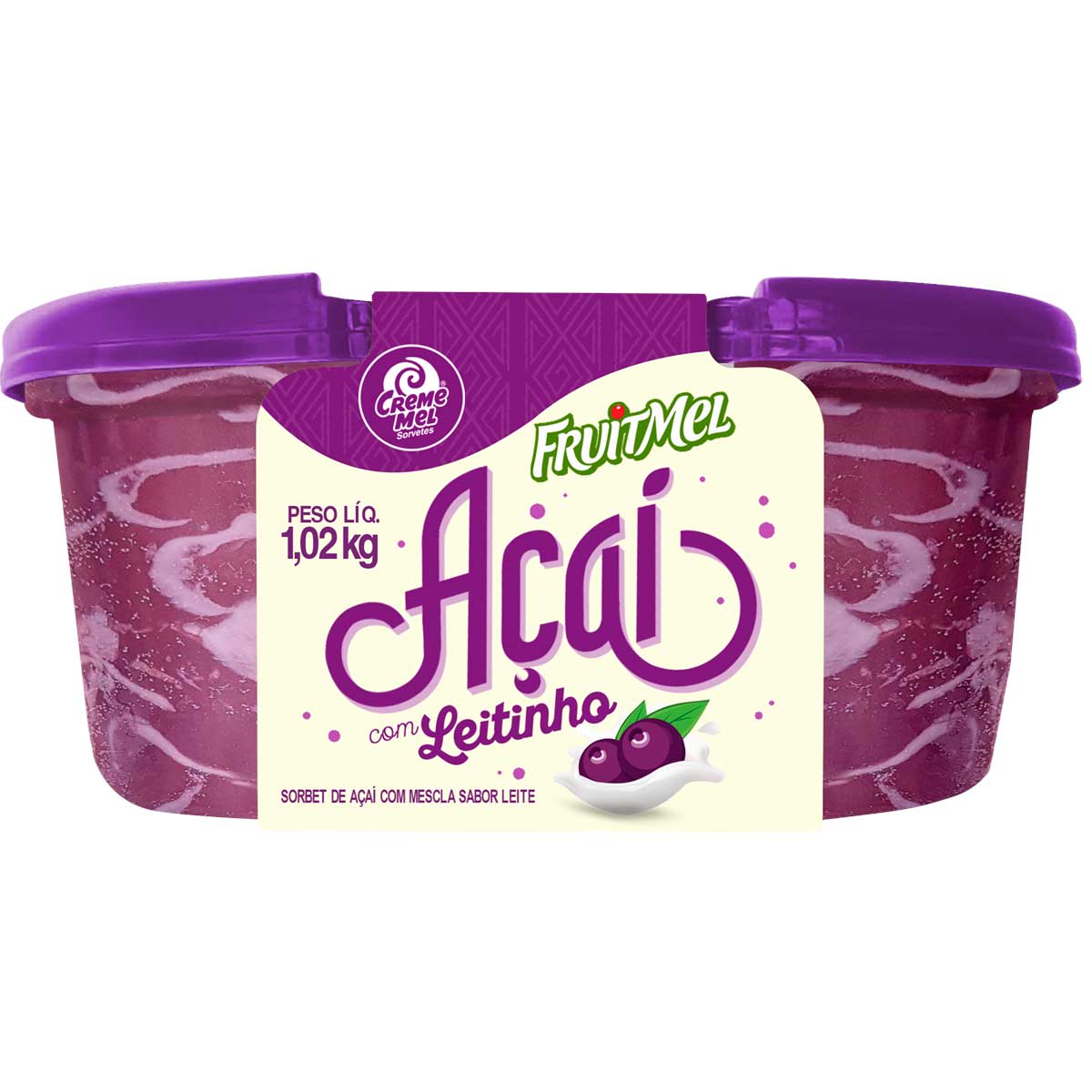 Açaí com Leitinho Creme Mel Pote 1,02 Kg