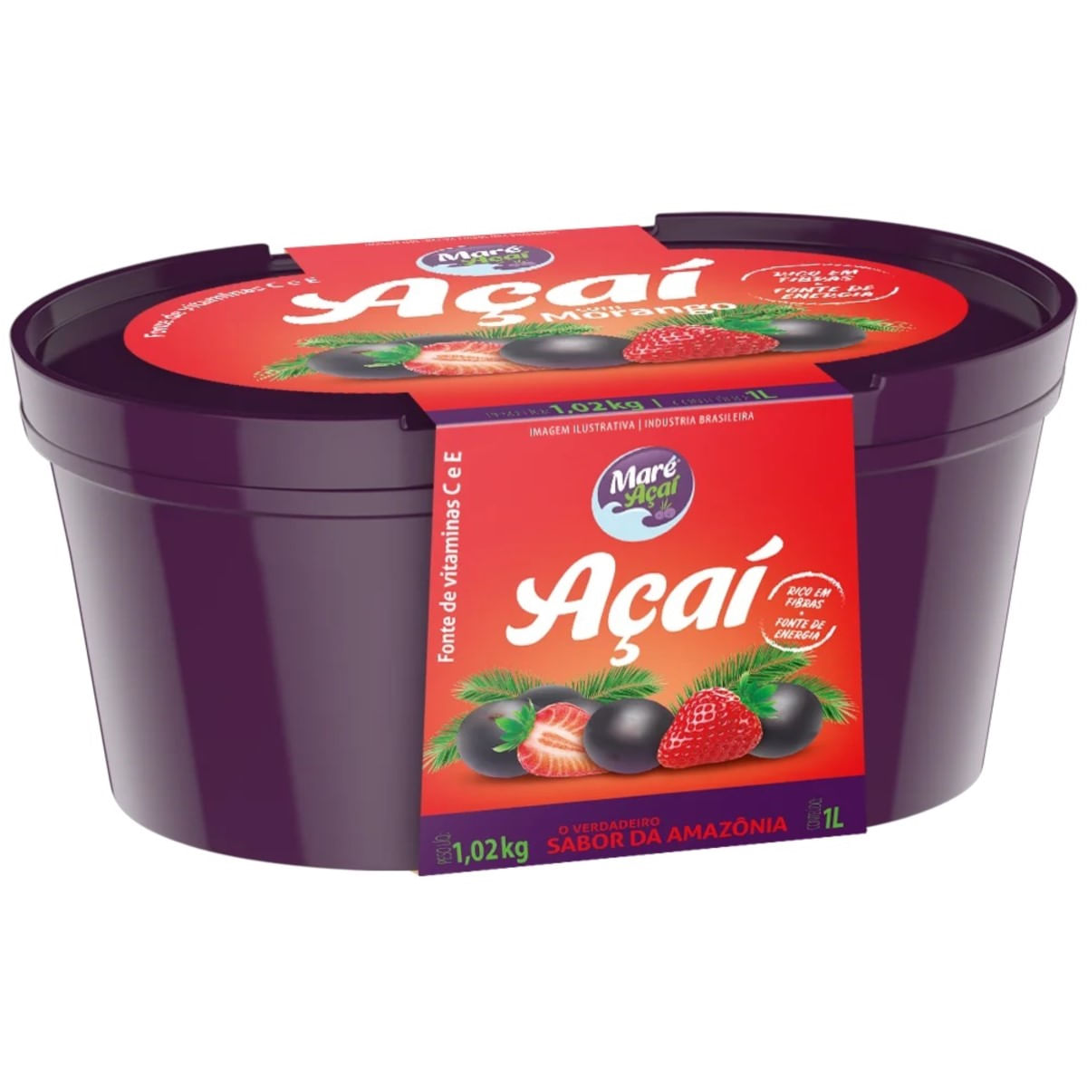 Açaí com Morango Congelado Maré Açaí 1 Litro