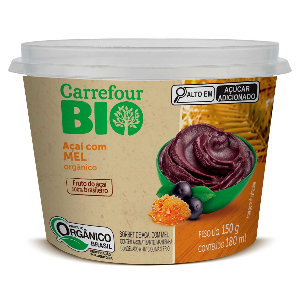 Açaí Orgânico Mel Carrefour Bio 180 ml