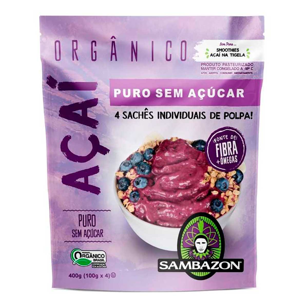 Açaí Orgânico Puro Sambazon 400 g