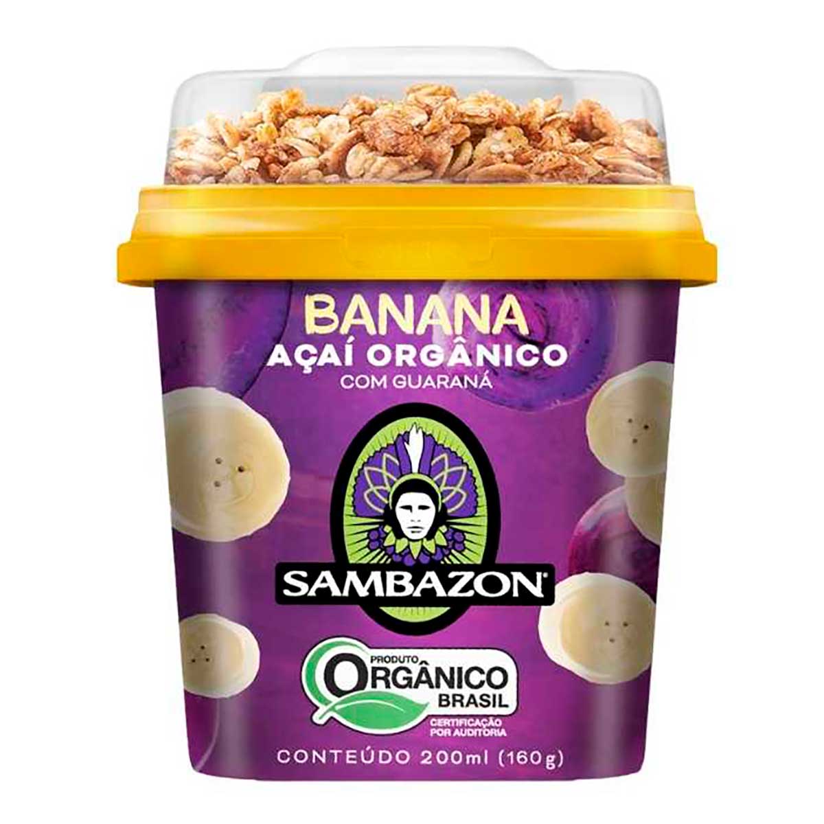 Açaí Orgânico Sambazon Guaraná Banana Pote 200 ml