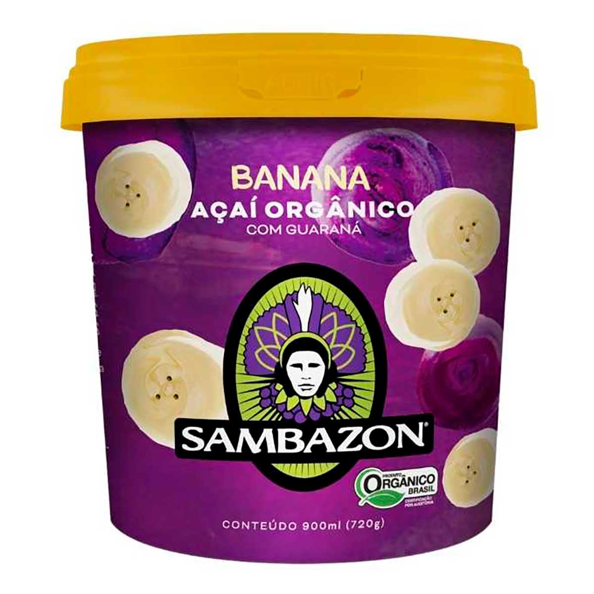 Açaí Orgânico Sambazon Guaraná Banana Pote 900 ml