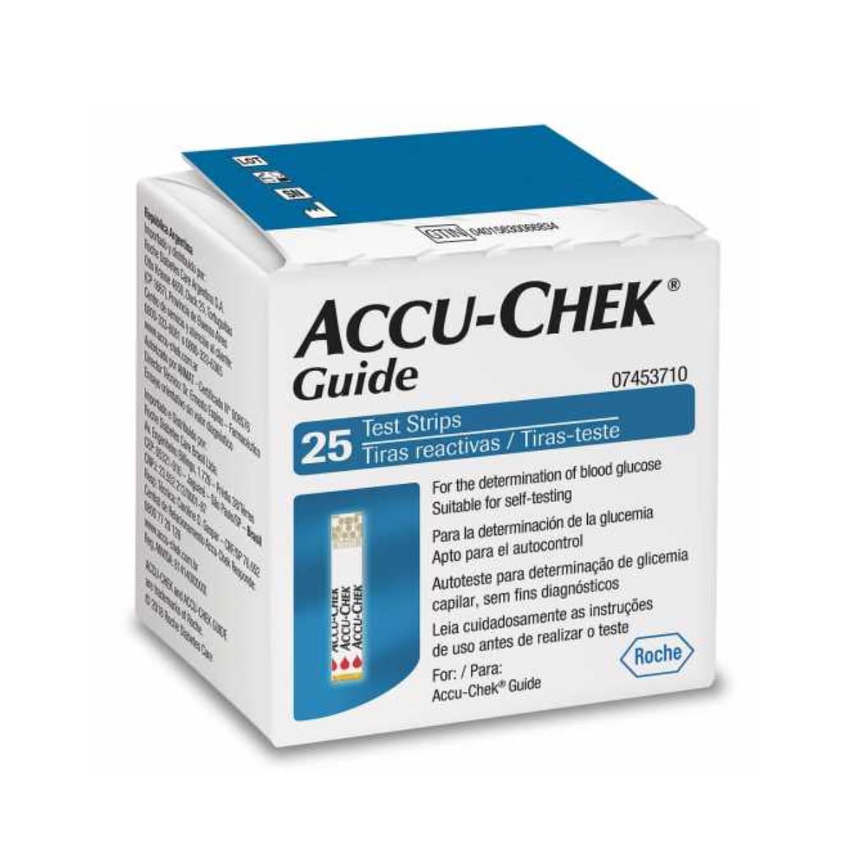 Tiras Accu Chek Guide Para Controle de Glicemia 25 Unidades