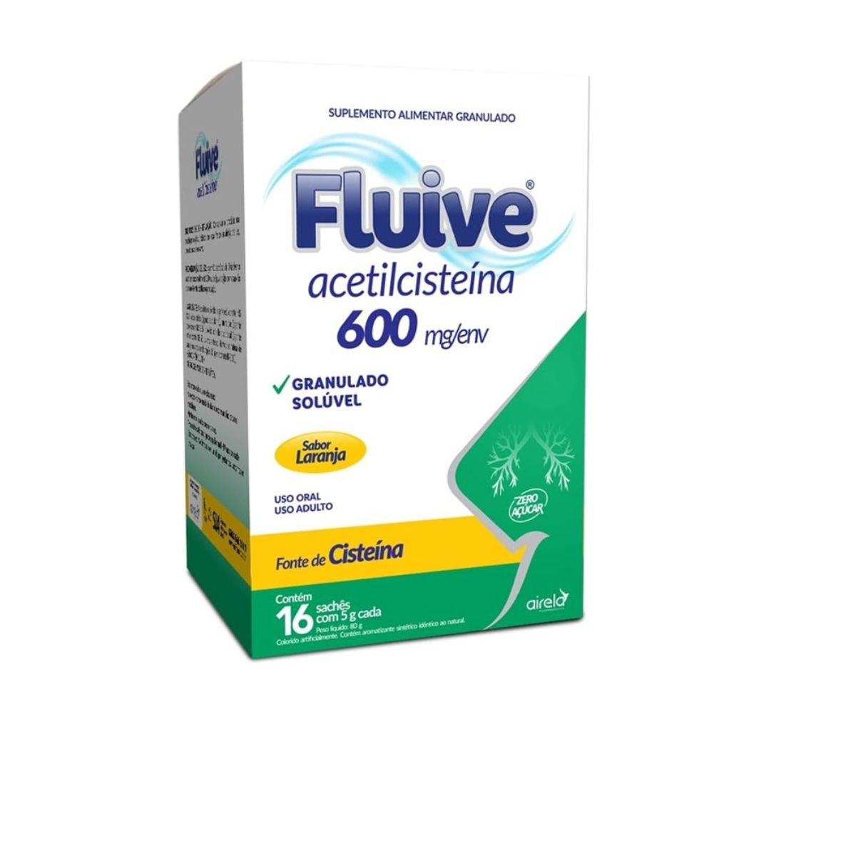 Acetilcisteína 600mg Fluive de 16 Sachês Com 5g Cada