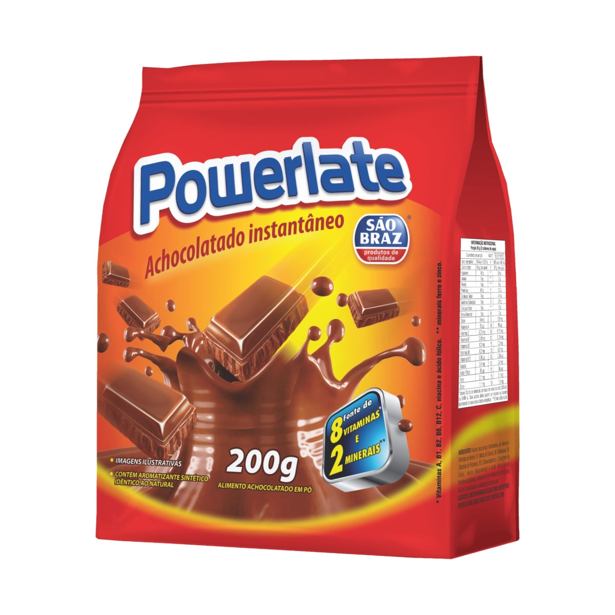 Achocolatado em Pó São Braz Powerlate 200 g