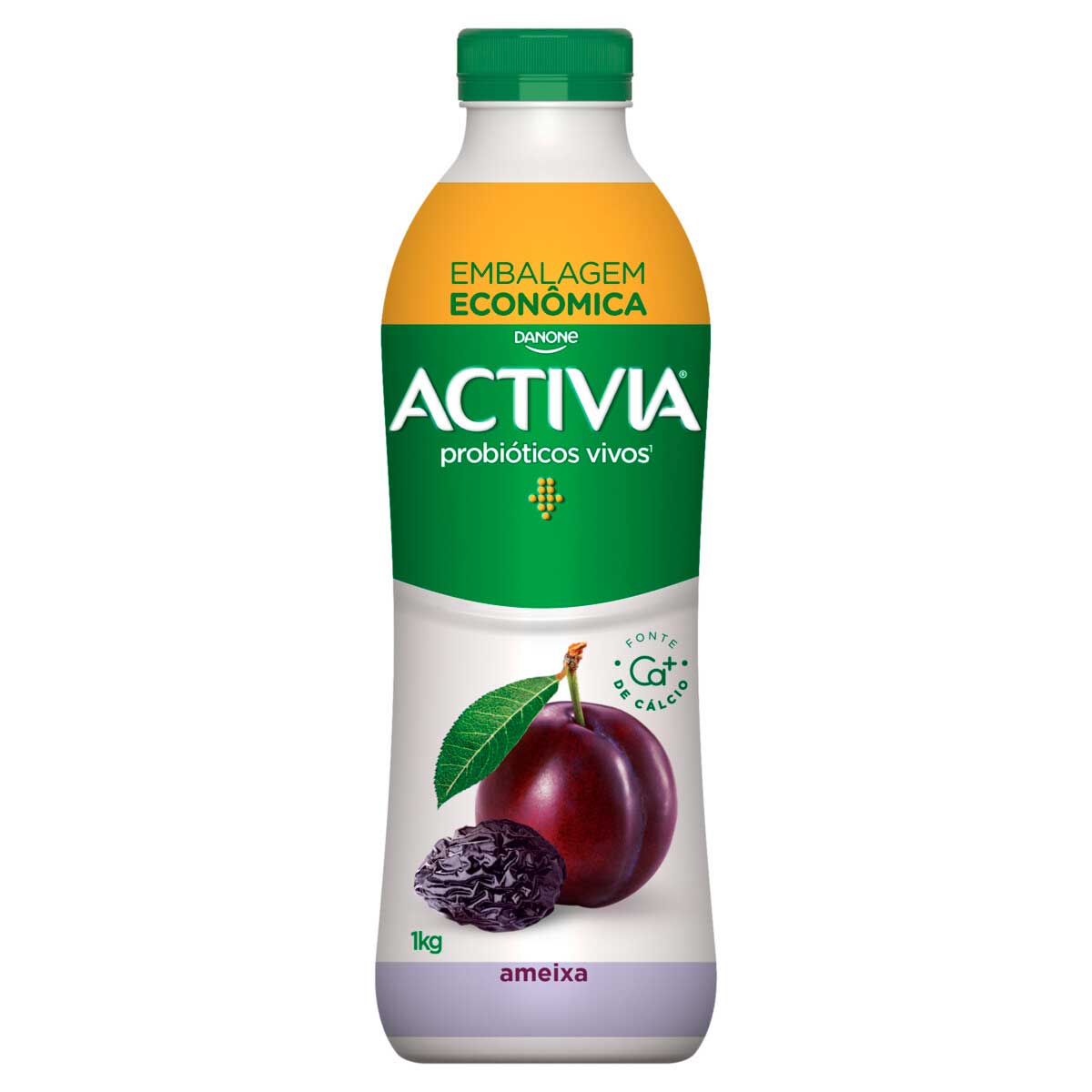 Leite Fermentado Parcialmente Desnatado Sabor Ameixa Activia 1Kg Embalagem Econômica