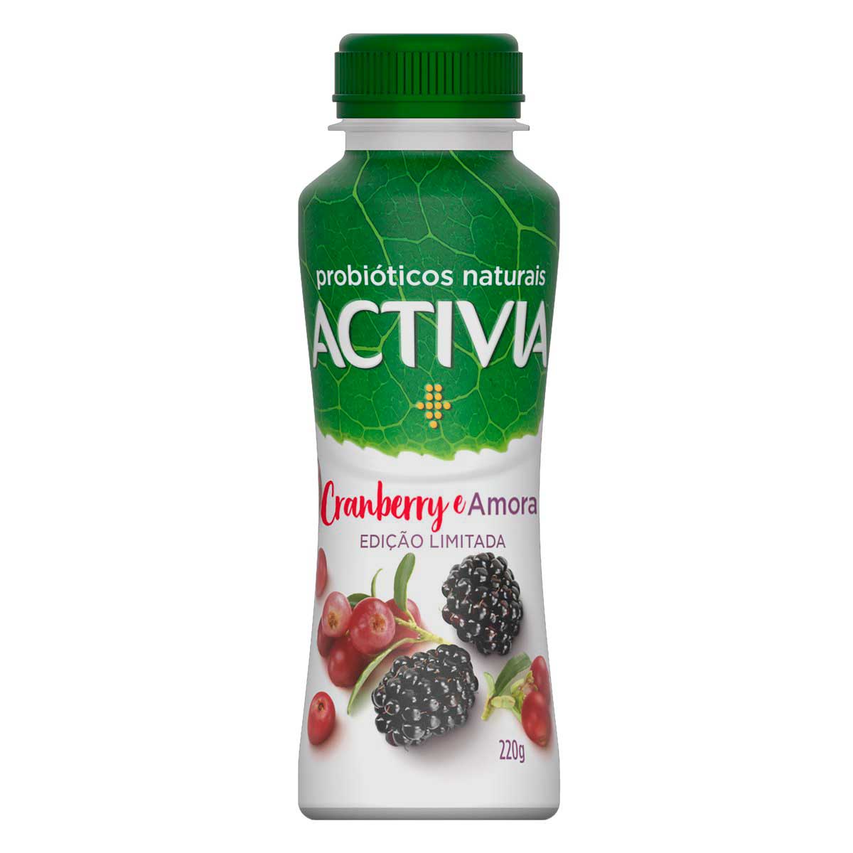 Leite Fermentado Parcialmente Desnatado Cranberry e Amora Activia Frasco 220g