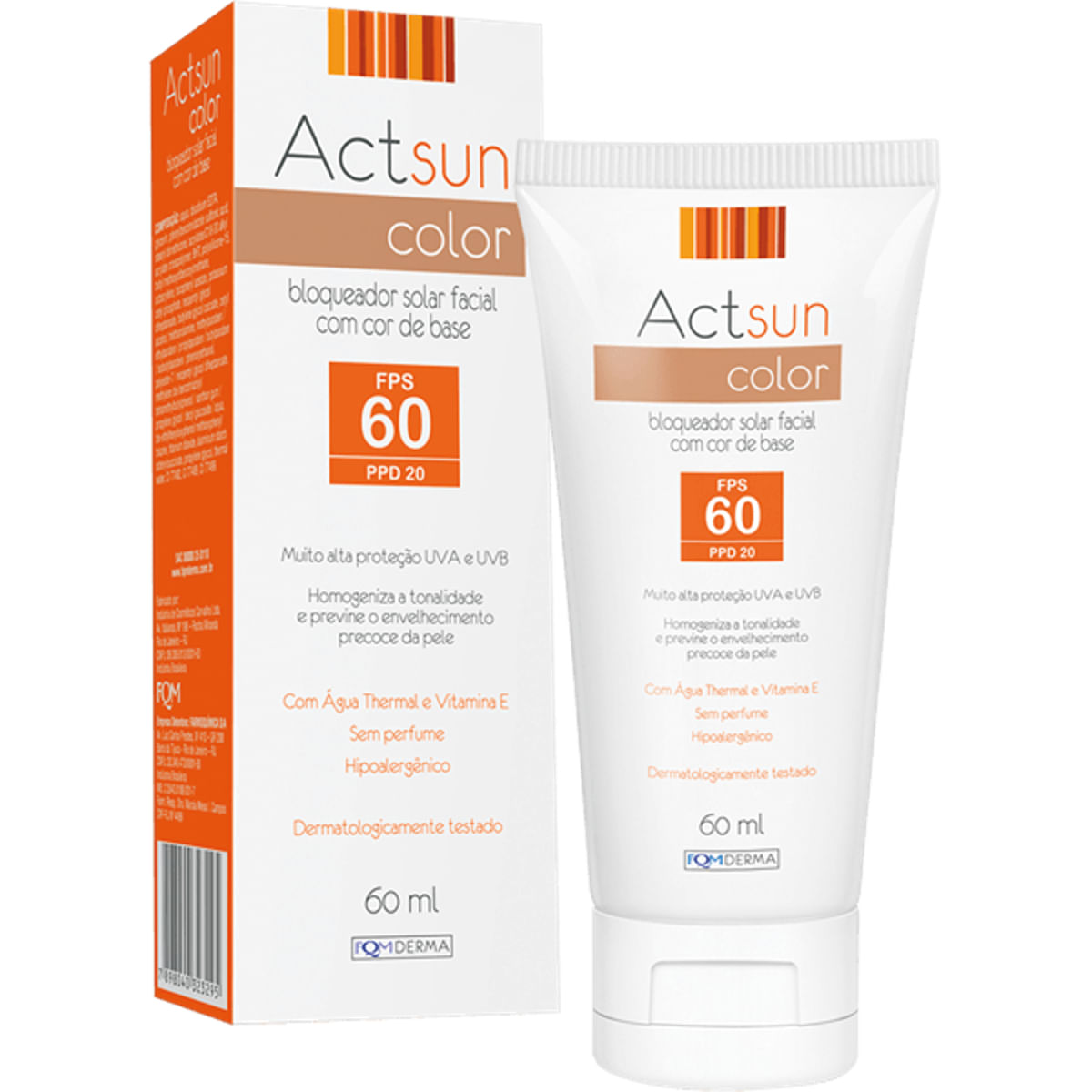 Protetor Solar Facial Fps 60 Actsun Color 60 Ml