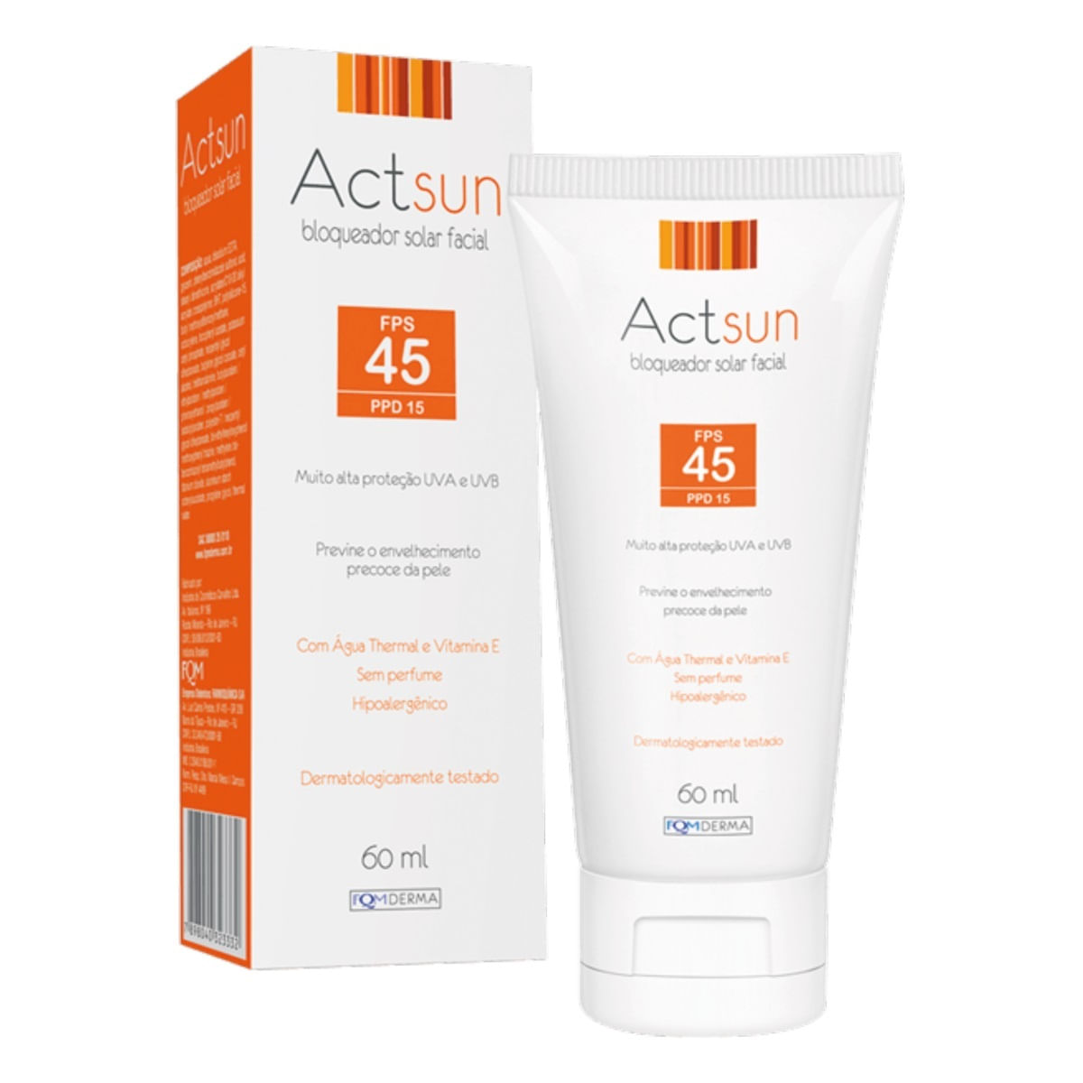 Bloqueador Solar Facial Actsun FQM Derma FPS 45 60 ml