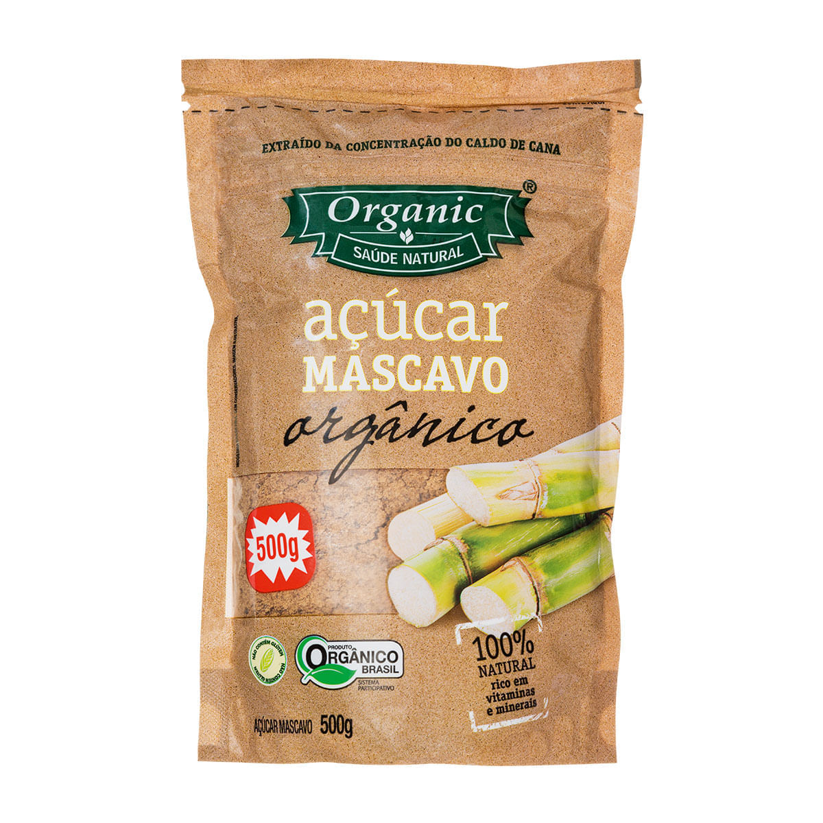 Açúcar Mascavo Organic Saúde Natural 500 g