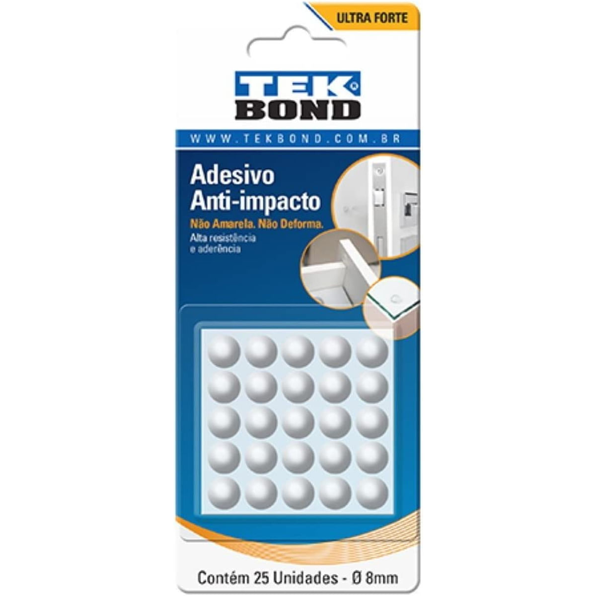 Adesivo Anti-Impacto Gota Tekbond Tamanho P 25 Unidades