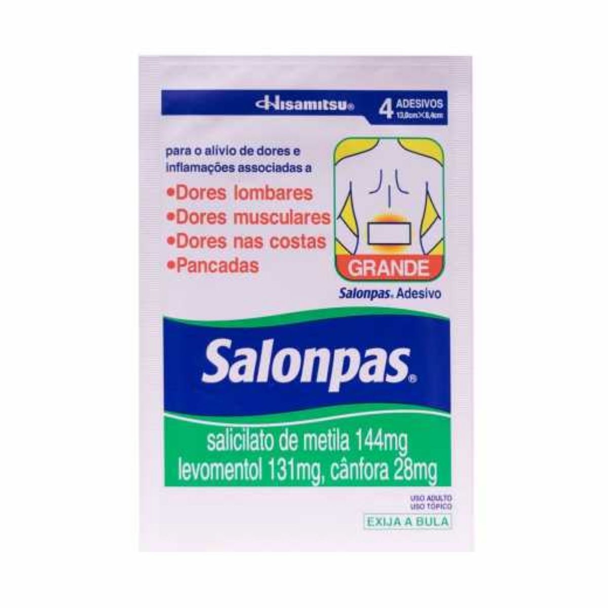 Adesivo Salonpas Tamanho Grande Pacote 4 Unidades