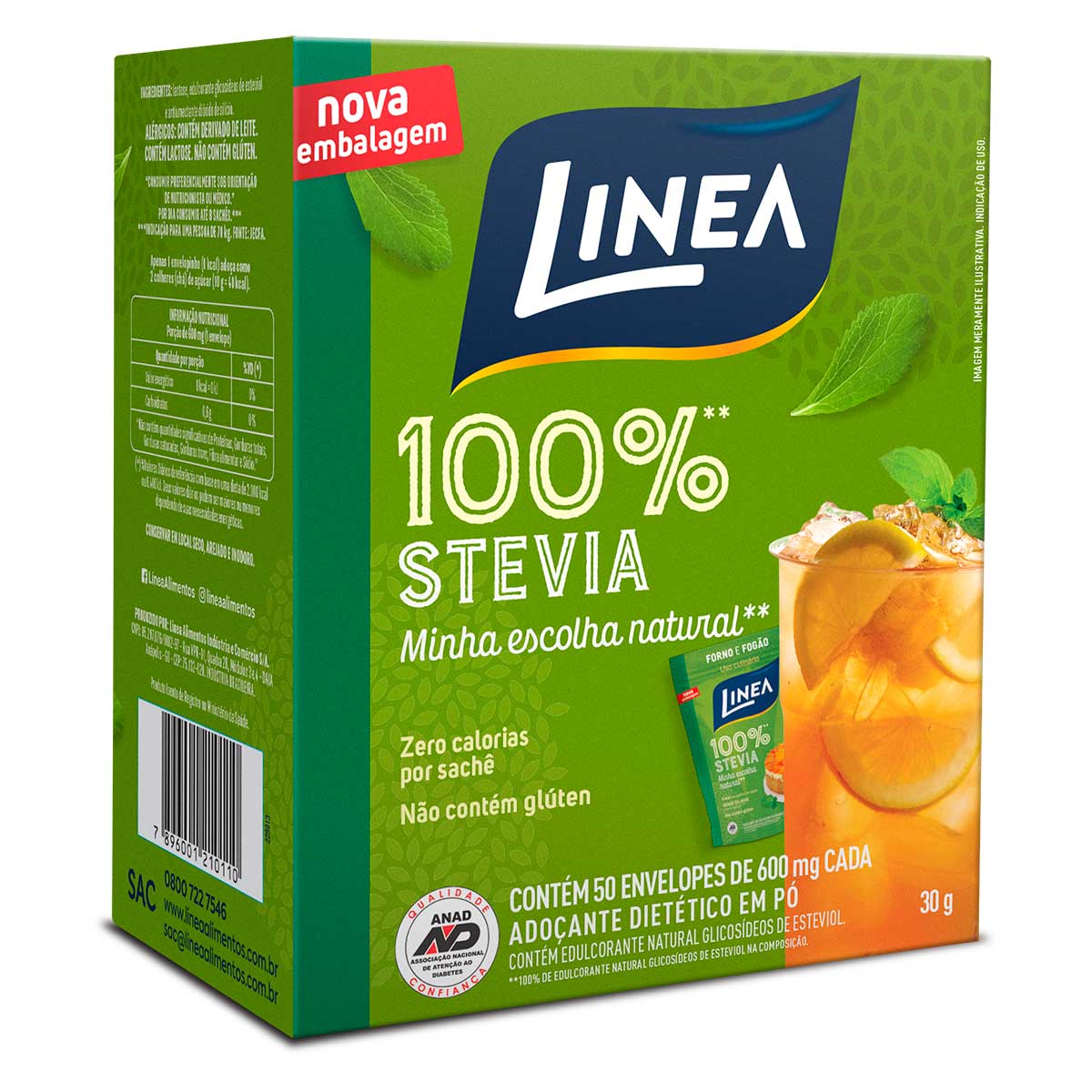 Adoçante em Pó Stevia Linea 50 Sachês