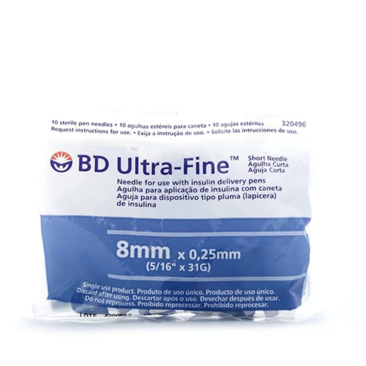 Agulha Para Caneta Bd Ultra Fine De 8mm &quot;In&quot;