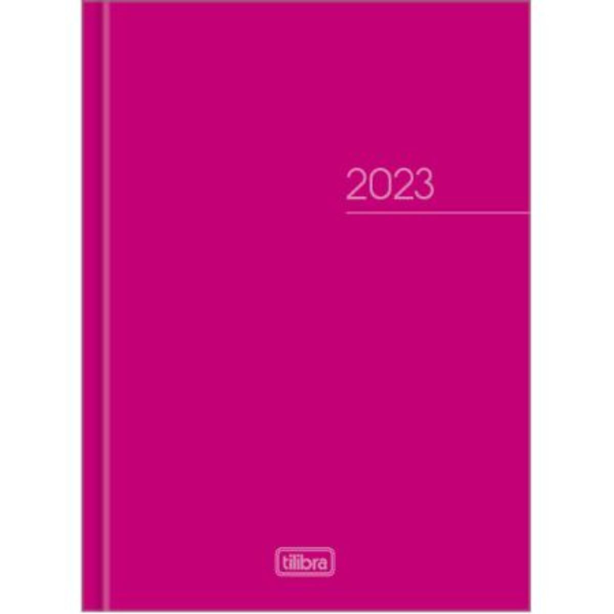 Agenda Costurada Capa Dura Diária Tilibra 160 folhas 12,3x16,6 cm Pepper Rosa 2023