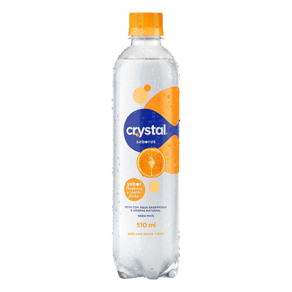 Água Saborizada com Gás Crystal Sparkling Tangerina e Capim Limão Pet 520 ml