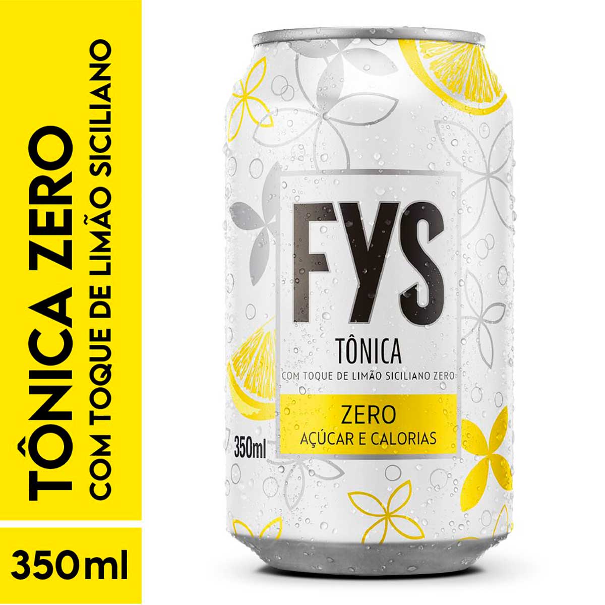 Água Tônica com toque de Limão Siciliano FYs Zero Lata 350ml