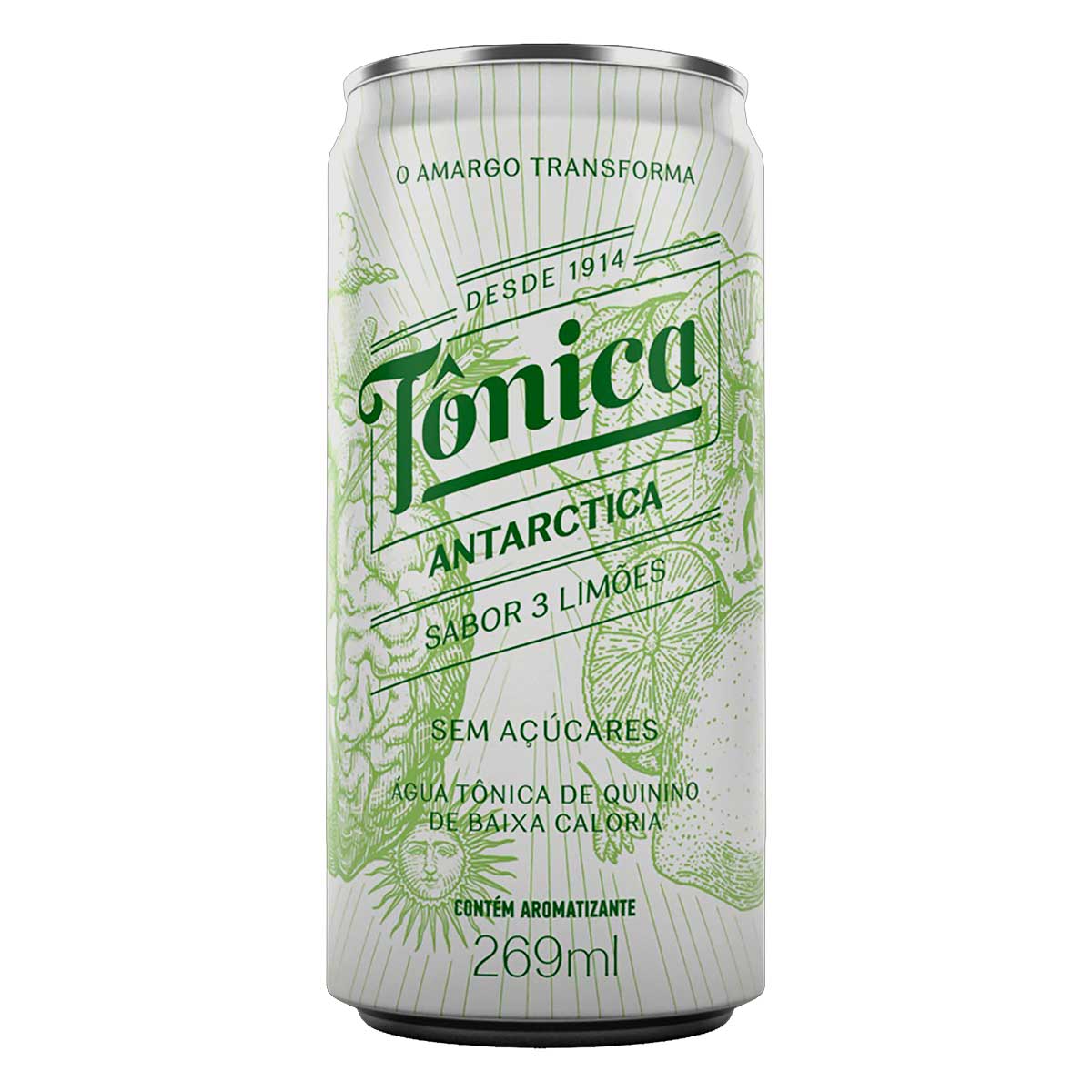 Água Tônica de Quinino 3 Limões Zero Açúcar Antarctica 269ml