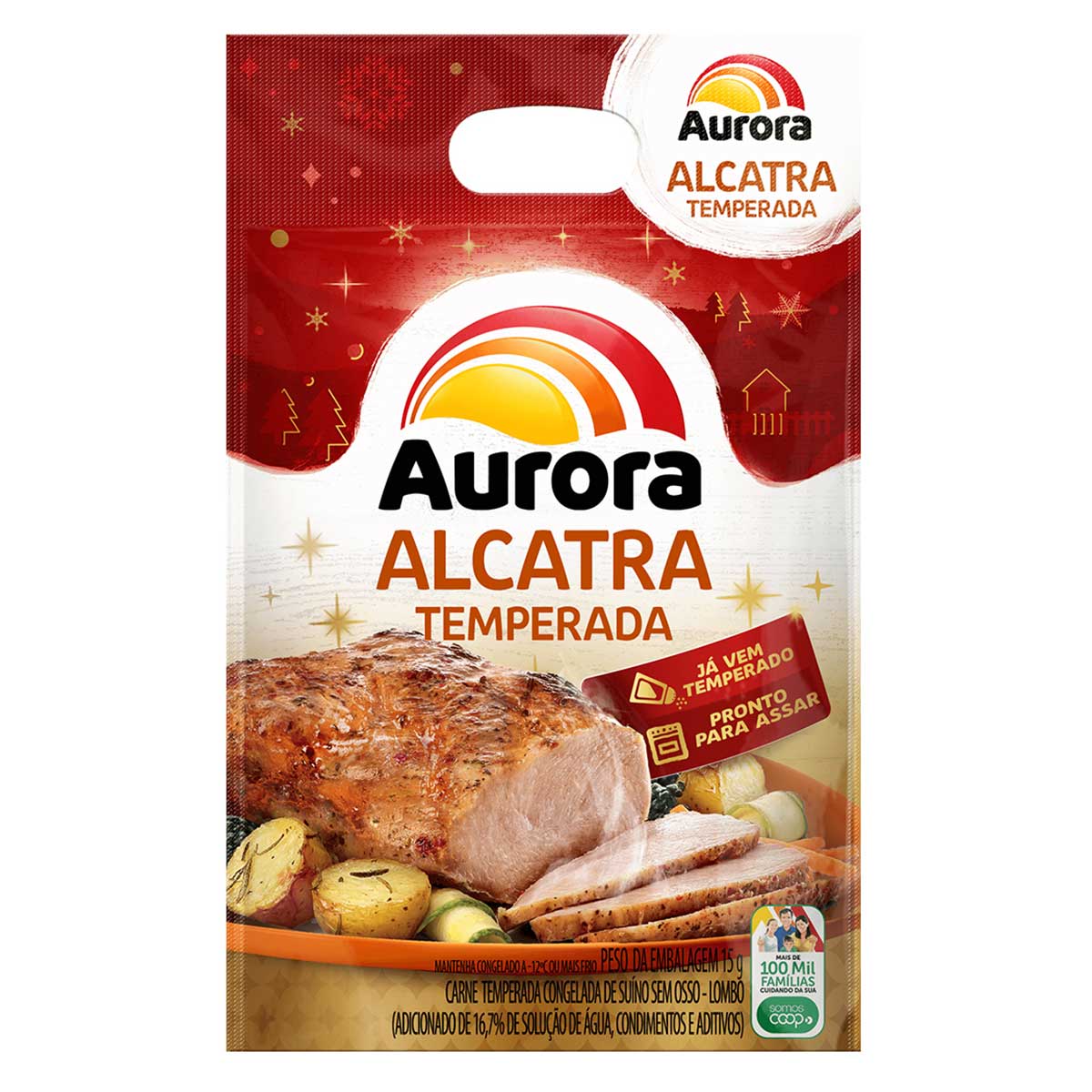 Alcatra Suína Temperado Congelado Aurora Aproximadamente 1Kg