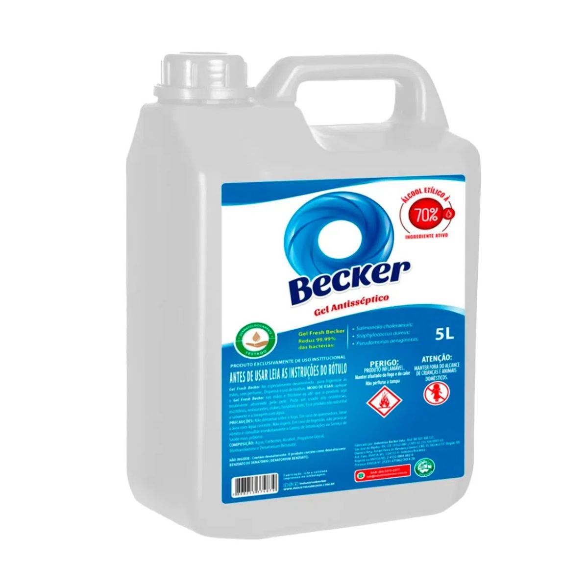 Álcool gel 70 para mãos Becker com 5 litros